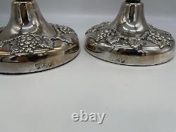 VTG Lawrence B. Smith Co Silver Plate Weighted Ornate Candlesticks Pair 12.5