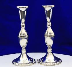 VTG PAIR Raimond Sterling Silver Convertible Candle Stick Holder 8.5 Weighted
