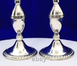 VTG PAIR Raimond Sterling Silver Convertible Candle Stick Holder 8.5 Weighted