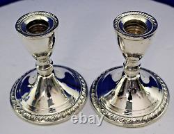 VTG PAIR Raimond Sterling Silver Convertible Candle Stick Holder 8.5 Weighted