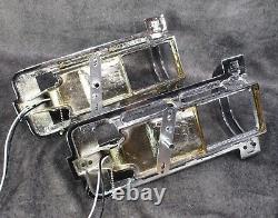 VTG PAIR of Tall Architectural Machine Age Deco Chrome Sconces c1930's RESTORED