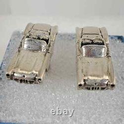 VTG Pair 1962 Fenwick & Sailors Sterling Silver Corvette Convertible Cufflinks