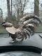 Vtg Pair Of Silver Toned Metal Fighting Rooster Lifelike Figurine Table Decor