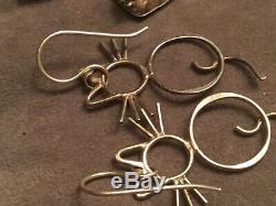 VTG Retro Used Lot 925 Sterling Silver 9 Pairs Petite Earrings Not Scrap 25g