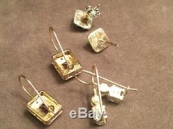 VTG Retro Used Lot 925 Sterling Silver 9 Pairs Petite Earrings Not Scrap 25g