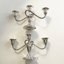 VTG Rogers Sterling Silver Candelabra Convertible Holds 6 Candles Weighted Pair