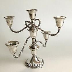 VTG Rogers Sterling Silver Candelabra Convertible Holds 6 Candles Weighted Pair