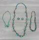Vtg Silver & Turquoise 3 Necklaces & 1 Pair Clip On Earrings Navajo Native Az