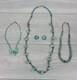 Vtg Silver & Turquoise 3 Necklaces & 1 Pair Clip On Earrings Navajo Native Az