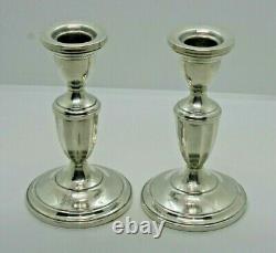 VTG Sterling Candleholder Pair By Elgin Silversmith Co Mono W