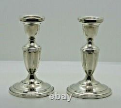 VTG Sterling Candleholder Pair By Elgin Silversmith Co Mono W 547.1Gr