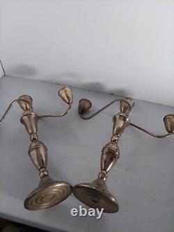 VTG Sterling Silver 3 Arm Candelabras by Duchin Creations a Pair 11 Tall