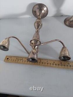 VTG Sterling Silver 3 Arm Candelabras by Duchin Creations a Pair 11 Tall