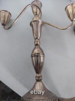 VTG Sterling Silver 3 Arm Candelabras by Duchin Creations a Pair 11 Tall