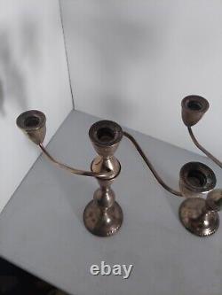 VTG Sterling Silver 3 Arm Candelabras by Duchin Creations a Pair 11 Tall