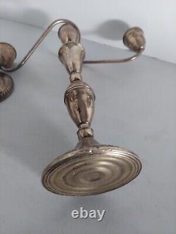 VTG Sterling Silver 3 Arm Candelabras by Duchin Creations a Pair 11 Tall