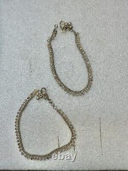 VTG Sterling Silver Pair Of traditional Payal Anklets W Bells 10 Belly Dancer