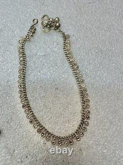 VTG Sterling Silver Pair Of traditional Payal Anklets W Bells 10 Belly Dancer