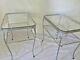 Vintage 60'swoodard Chantilly Rose End Tables Side Tables Nite Stand Pair+glass