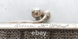 Victorian Era Pair All Sterling Silver Large & Small Opera Mesh Bag Purses
