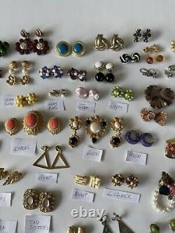 Vintage 130 Earrings LOT 2-Sisters EMMONS Avon MONET Sarah Coventry CORO 3Brooch