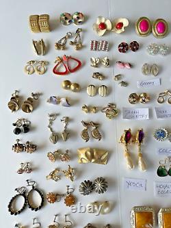 Vintage 130 Earrings LOT 2-Sisters EMMONS Avon MONET Sarah Coventry CORO 3Brooch