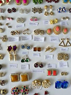 Vintage 130 Earrings LOT 2-Sisters EMMONS Avon MONET Sarah Coventry CORO 3Brooch