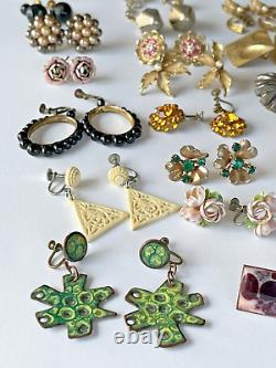 Vintage 130 Earrings LOT 2-Sisters EMMONS Avon MONET Sarah Coventry CORO 3Brooch