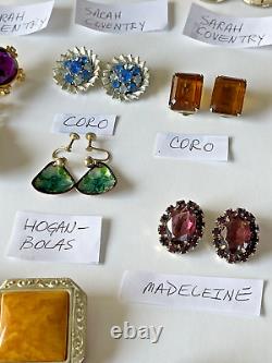 Vintage 130 Earrings LOT 2-Sisters EMMONS Avon MONET Sarah Coventry CORO 3Brooch