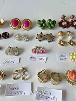 Vintage 130 Earrings LOT 2-Sisters EMMONS Avon MONET Sarah Coventry CORO 3Brooch