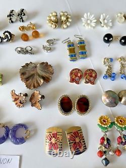 Vintage 130 Earrings LOT 2-Sisters EMMONS Avon MONET Sarah Coventry CORO 3Brooch