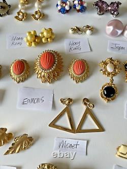 Vintage 130 Earrings LOT 2-Sisters EMMONS Avon MONET Sarah Coventry CORO 3Brooch