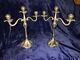 Vintage 17 Silver Tint Triple Candelabra Candlesticks Candle Holders Pair