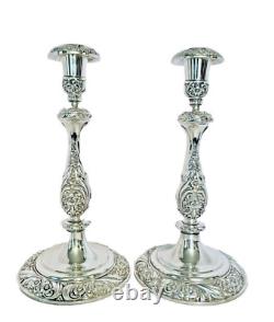 Vintage 1847 Rogers Bros 11 Heritage Silver Plated Candlesticks Candle Holders