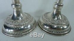 Vintage 187 grams Sterling Silver Filigree decorated Pair of CandleStick Holders