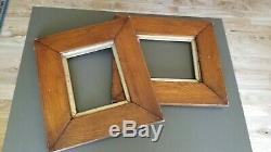 Vintage 1890s Pair Thick Wood Picture Frames Photo painting sampler Office