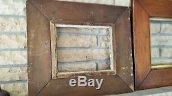 Vintage 1890s Pair Thick Wood Picture Frames Photo painting sampler Office