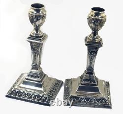 Vintage 1904 Pair Sterling Silver Candlesticks from Sheffield Fordham & Faulkner
