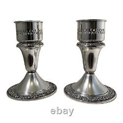 Vintage 1950's Pair of Newport Sterling Silver Candlestick Candle Holders
