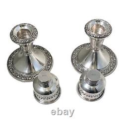 Vintage 1950's Pair of Newport Sterling Silver Candlestick Candle Holders