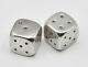 Vintage 1960 Pair Of Heavy Sterling Silver Dice 29 Grams Made In Italy