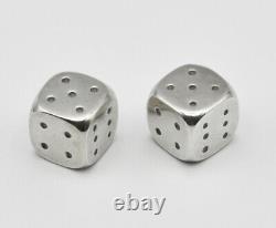 Vintage 1960 pair of heavy sterling silver dice 29 grams Made in Italy