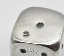 Vintage 1960 pair of heavy sterling silver dice 29 grams Made in Italy