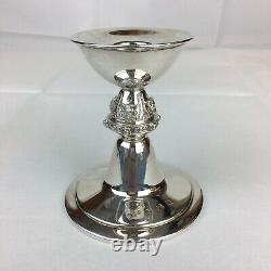Vintage 1972 Reid & Sons Sterling Silver Pair Of Candlesticks Gothic Style 9cm H