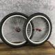 Vintage 20 Inch Bmx Wheelset Red Mount Hubs Silver Hoops Tires Taiwan