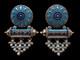 Vintage 2 Pair Luxurious Silver 925 Enamel Handcrafted Women Jewelry Earrings