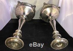 Vintage 800 Silver Candlestick Pair. 800 Silver! Amazing Detail 18.795 Ozt