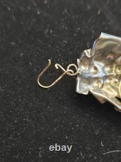 Vintage 800 Silver and Cream Color Cabochon Pair of Earrings Handcrafted