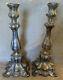 Vintage 800 Sterling Silver German Weighted Candle Sticks- Pair, Mono Ld