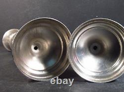 Vintage. 900 Silver PAIR TWO CANDLE HOLDERS 8 463g No Mono